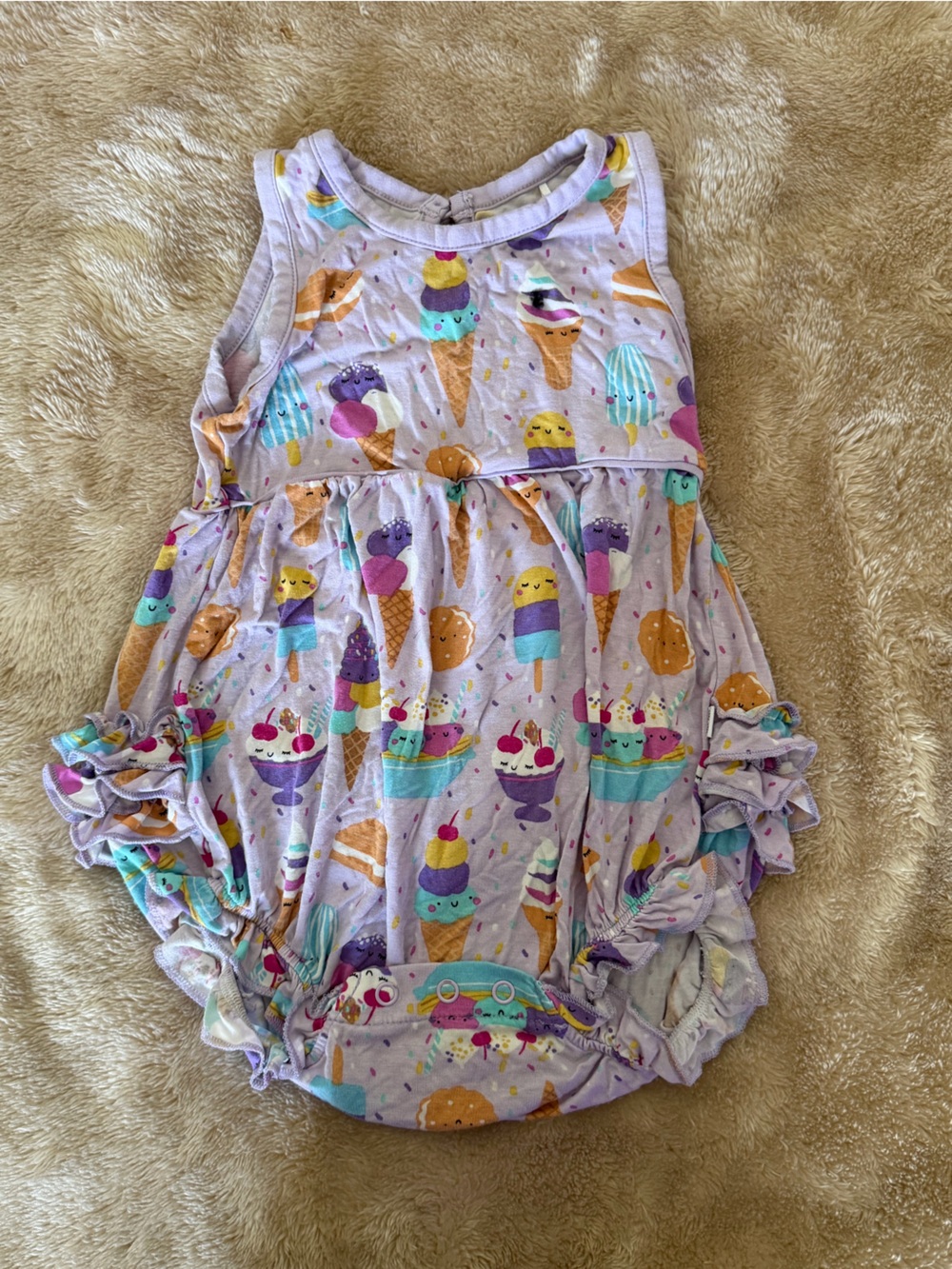 Little Sleepies Lavender Ice Cream & Treat Print One-Piece